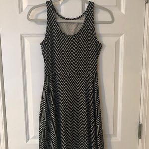 Black and white zig-zag skater dress